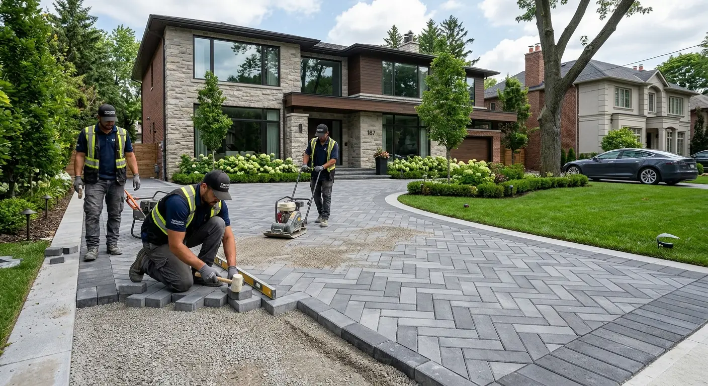 New Interlocking Driveway Installation
